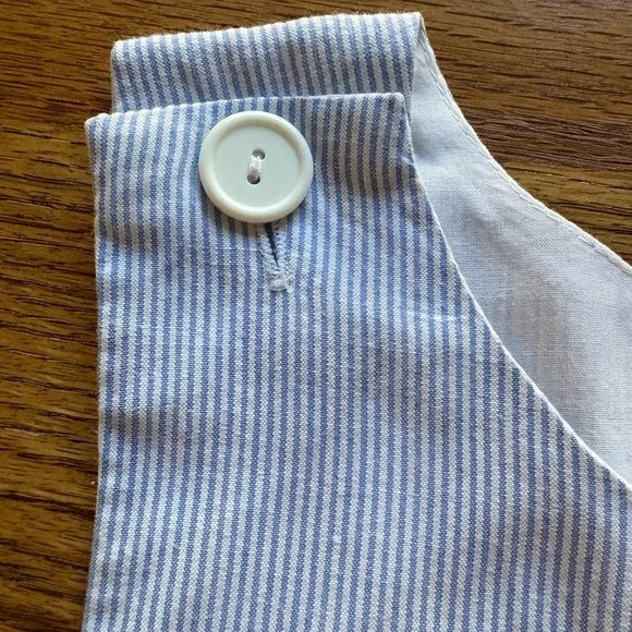 Samara 3T Vintage blue and white Striped Jon-Jon with Baseball/B applique - Picture 4 of 14